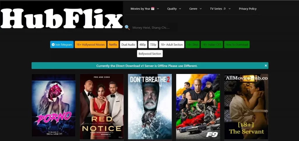 Hubflix Allmovieshub 300mb, 720p Bollywood, Hollywood Movies Download Free Latest Webseries & TV Shows