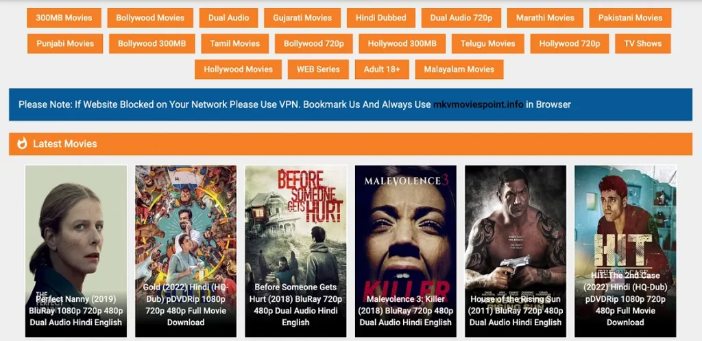 Mkvmoviespoint Latest Bollywood, Hollywood, Telgu Dual Audio 300MB Movies Free Download